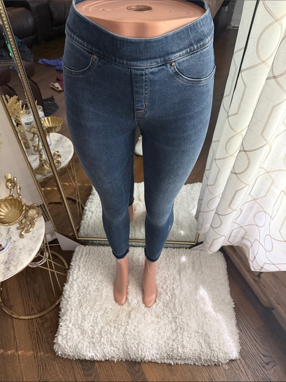 SPANX Dark Blue High-Rise Skinny Jeggings